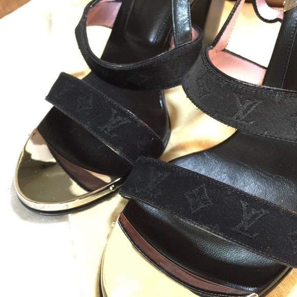 LOUIS VUITTON HEELS LEATHER SLINGBACK MONOGRAM 37 - Picture 12 of 12